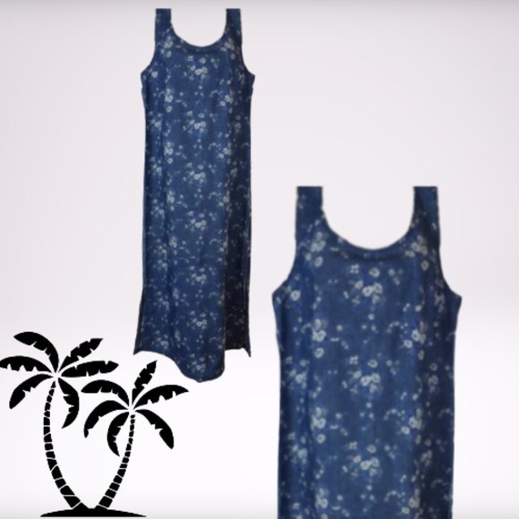 Coldwater Creek Denim Blue Floral VACATION… - Picture 2 of 13